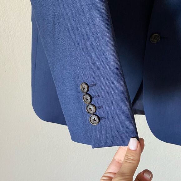 NWT Stafford Wool Blue Blazer Size 42L - Picture 6 of 10